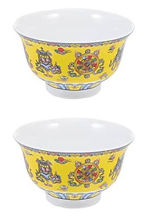 HEMOTON 6Pcs Japanisches Geschirrset Keramikplatten Schalen Löffel Essstäbchen Tassen Chinesisches Keramikgeschirr für Salat Soba Pho Asiatische Nudeln