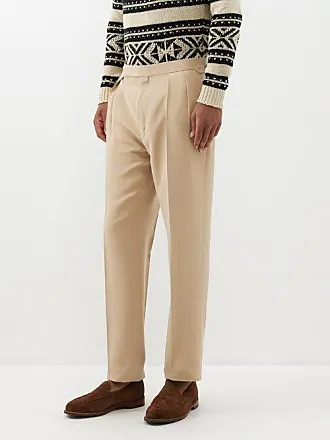 White Stamford pleated wool-crepe trousers, Ralph Lauren