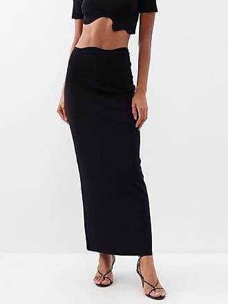 Marled Jersey Crop Top And Twist Thigh-split Maxi Skirt Set In GRAY