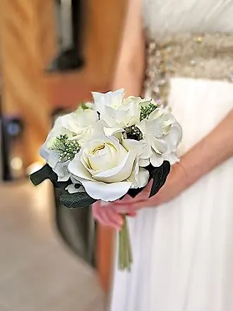 Generic 50Pcs Bridal Wedding Bouquet White Flower Spray Stem