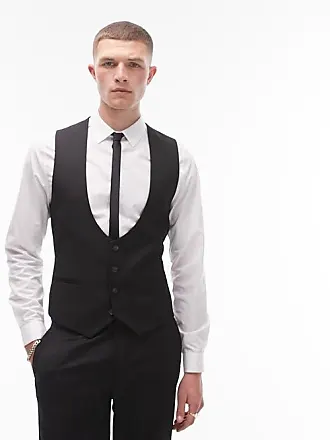 Noak British Tweed slim suit vest in charcoal gray | ASOS