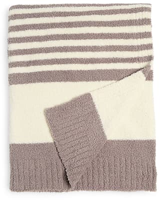 Barefoot Dreams CozyChic Microstripe Throw Blanket (Beach Rock/Almond) 45  x 60