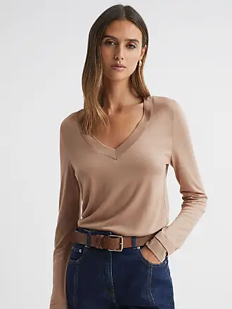 Women's Brown V-Neck Jumpers - up to −82%