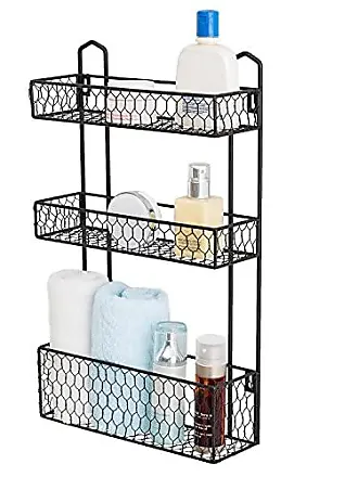 36-Inch Wall Mounted Black Metal Kitchen Cookware Storage Rack, Floati –  MyGift