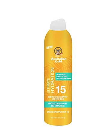 Australian Gold Continuous Spray Sunscreen SPF 15, 6 Ounce, Dries Fast, Broad Spectrum, Water Resistant, Non-Greasy, Oxybenzone Free, Cruelty Free,A70908