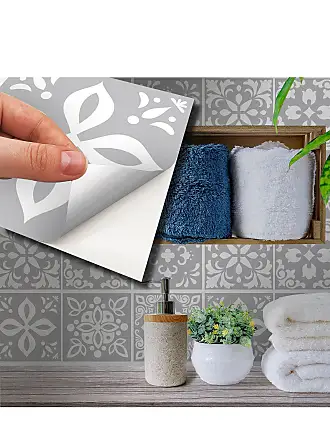 Walplus Andalu Light Grey Cement Spanish Wall Tile Sticker Set - 6 x 6 in - 24 Pieces at Nordstrom Rack