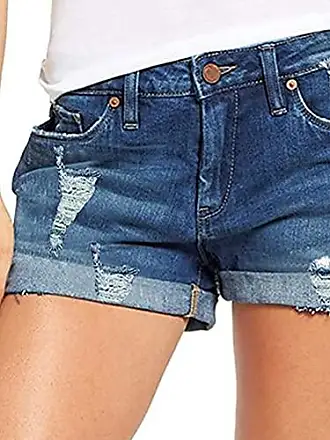 Mini short sexy en jean taille basse pour femme, Noir, Petit : :  Mode