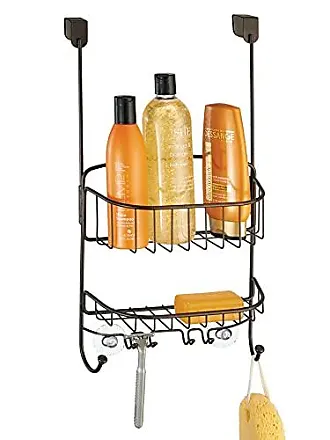 Splash Home Shower Caddy Bathroom Hanging Head Two Basket Organizers Plus  Dish for Storage Shelves for Shampoo, Conditioner and Soap - OIL RUBBED  BRONZE 