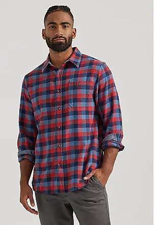 Men's Flannel Fleece Lined Shirt - Blue Navy Check (LV8
