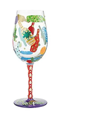 Pretty as a Peacock Hand painted Wine Glass, 15 oz. - Designs by Lolita