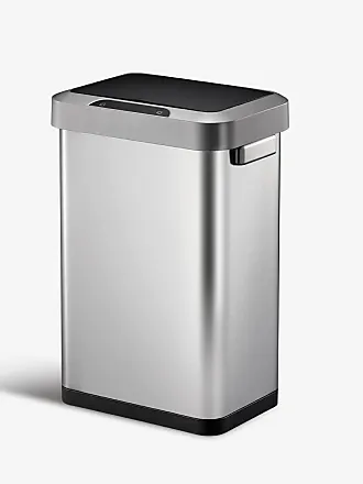 EKO Hudson Matte Stainless 50 Liter/13.2 Gallon Step Trash Can with Rear  Trash Bag Storage Compartment