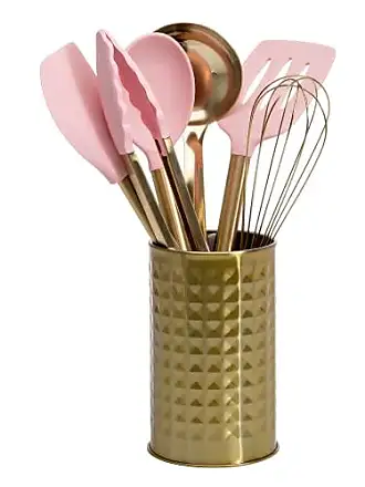 Paris Hilton 10-Piece Heart Stainless Steel Knife Block Set, Pink