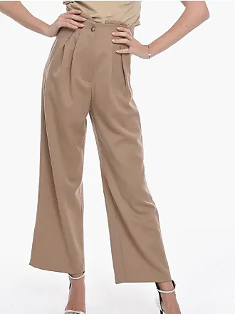 Mid-rise leather pants in beige - The Mannei