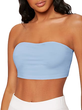 MakeMeChic Women's Fitted Crop Tube Top