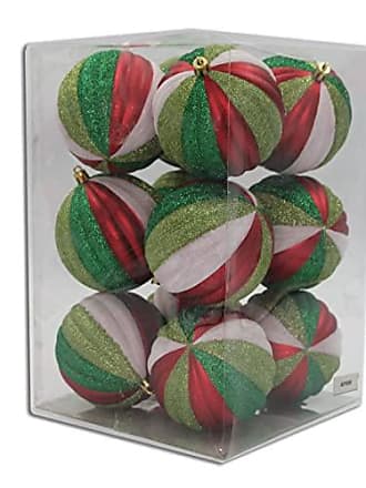 6 Pack 2.75 70mm Red and Black Swirl Ball Ornaments