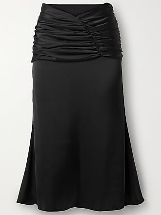 Womens Clothing Skirts Mid-length skirts - Save 31% Blumarine Silk Lurex-detail Asymmetric Skirt in Nero Black 