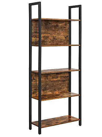VECELO 3-Tier Bookcase,Small Storage Shelves,Industrial Shelving Unit for  Living Room,Bedroom,Classroom,Brown