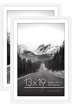Americanflat 22x28 Poster Frame in Natural Oak - Use as 18x24 Picture Frame  with Mat or 22x28 Frame Without Mat - Wide Engineered Wood Frame