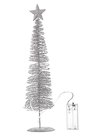 Glitzer-Baum Tannenbaum Christbaum mit Beleuchtung silber Weihnachten Dekoration