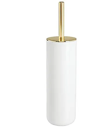 mDesign Plastic Compact Bathroom Toilet Bowl Brush and Holder, 2
