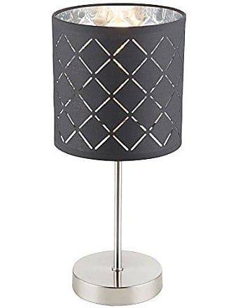 Globo Tischlampe Tischleuchte Säulen-Design Schalter grau H 39,5 cm Wohnzimmer Schlaf 