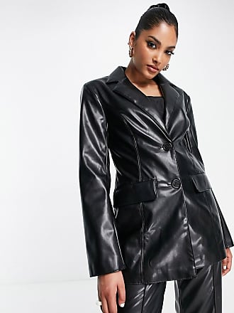 colberts en jasjes ASOS Asos Design Tall Dames Kleding voor voor Jacks voor Blazers Mini-overhemdjurk Van Keperstof in het Zwart 