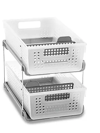  madesmart Mini 2 Tier Organizer, Pack of 4, Frost