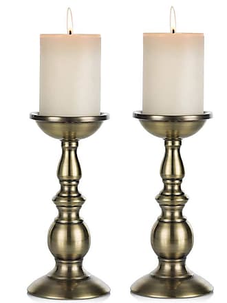 GORGEOUS PLATED COPPER PILLAR CANDLE HOLDER 11X16.5 CM 