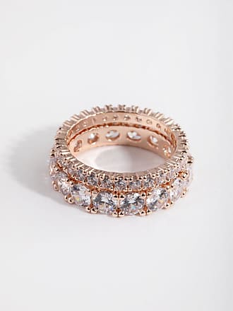 5) Lovisa Rose Gold Band Stackable Rings - Size M/L