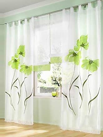 Fertiggardine Voile Gardine 500 x 150 cm Vorhänge Blumen Fenstergardine Vorhang 