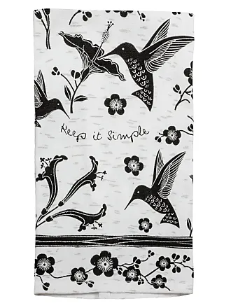 Now Designs Floursack Kitchen Towels Set of Three Black Oyster White