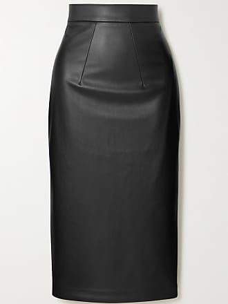 Womens Black Belted Leather Midi Skirt MATCHESFASHION Women Clothing Skirts Leather Skirts 