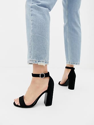 new look real suede barely there block heeled sandal