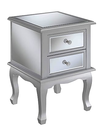 Convenience Concepts Gold Coast Victoria Mirrored End Table, Mirror / Silver