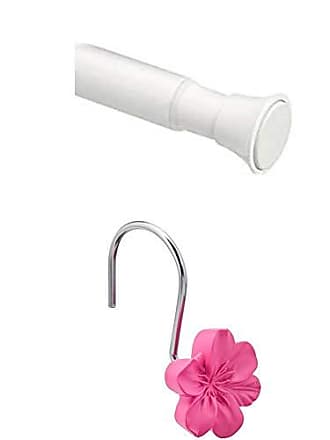 137-229 cm Chrom – Haken für Kinder-Duschvorhang rosa Kuh Basics Teleskop-Duschvorhangstange zum Einklemmen