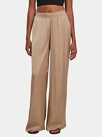 Urban Classics Ladies Rib Jersey Wide Leg Pants darktaupe