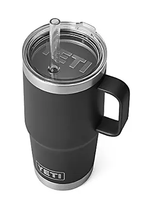  YETI Rambler 25 oz Straw Mug, Vacuum Insulated, Stainless  Steel, Black: Home & Kitchen