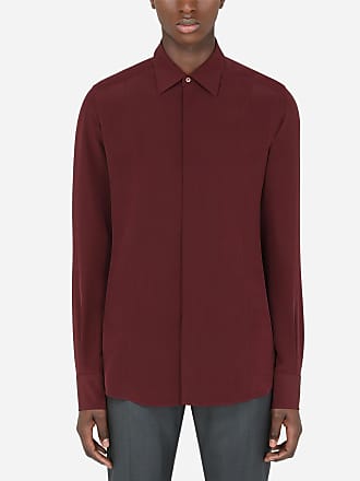 Dolce & Gabbana Shirts - Crepe de chine gold-fit shirt BORDEAUX male 37