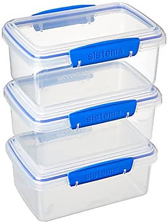 Sistema KLIP IT Accents Collection Food Storage Containers, Clear/Blue,  18-Piece Set 