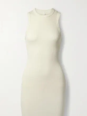 Cotton Rib Tank Dress – Bone – Minikleid aus Stretch-Baumwoll
