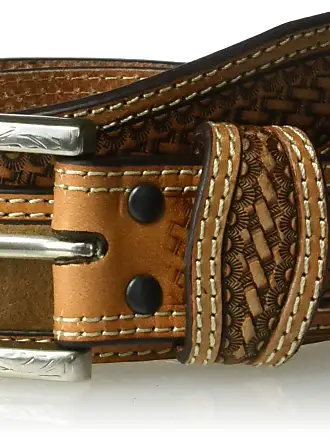 Ariat Tapered Double Stitch Oval Concho Brown Belt