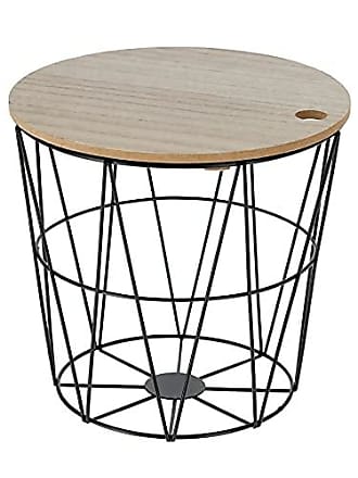 Beistelltisch Sofatisch Tisch mit Stauraum Couchtisch Korb Metall Holz Nachttisch schwarz Meinposten Alle Tische, als 3er Set