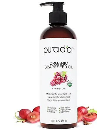 PURA D'OR 16 Oz ORGANIC Fractionated Coconut Oil - 100% Pure & Natural USDA  Certified Cold Pressed Carrier Oil - Non-Greasy, Unscented, Hexane Free