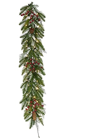 Fraser Hill Farm 9-ft. Lightly Flocked Decorative Garland with Pinecones and Red Berries