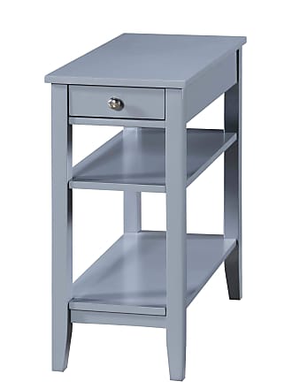 Convenience Concepts American Heritage Three Tier End Table With Drawer, Gray