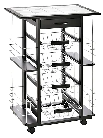 HOMCOM Scaffale da Cucina Basso Salvaspazio Stile Industriale