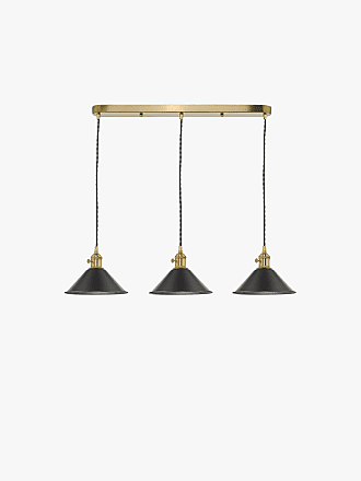 3 Light Brass Suspension With Olive Green Shades