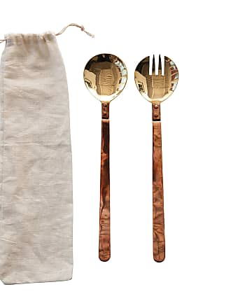 Set of 2 Creative Co-Op Brass Hand-Forged Salad Servers