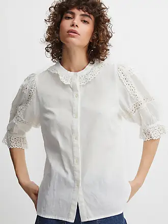 Kurzarm Blusen aus Baumwolle in zu bis Weiß: −50% Shoppe | Stylight
