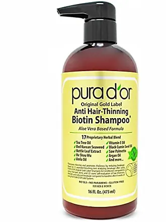 PURA D'OR Professional Grade Anti-Thinning Biotin Shampoo & Conditioner Set  For Thinning Hair, Clinically Proven Hair Care 2X Concentrated DHT Blocker  Hair Thickening Products For Women & Men 16oz x 2 